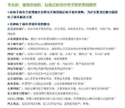 专业的量身定做的贴身式综合性电子商务营销服务——助力企业数字化转型